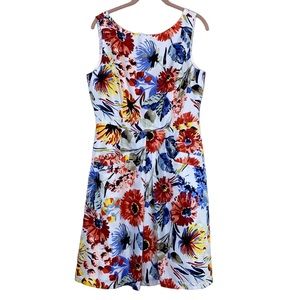 Donna Morgan Floral Front Pockets Sleeveless Midi Dress